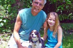 Volunteer John with his new boy Rocky and daughter Katie in IL